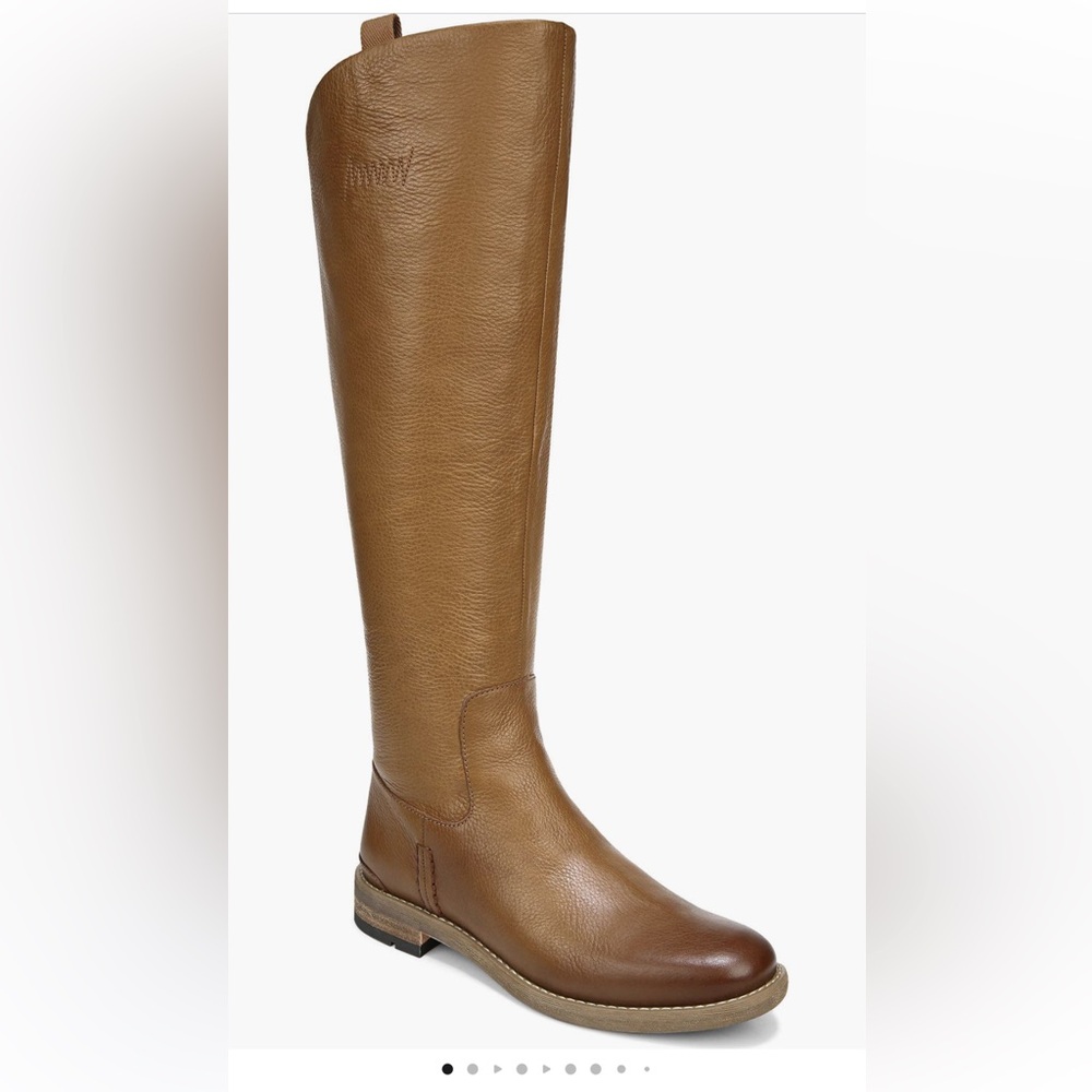 Franco Sarto Meyer Knee High Boot riding boots‎ brown leather 7 wide calf NWT - Picture 2 of 9